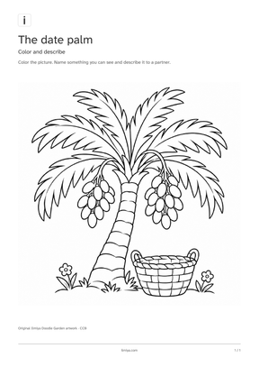 First page of the the date palm printable pack